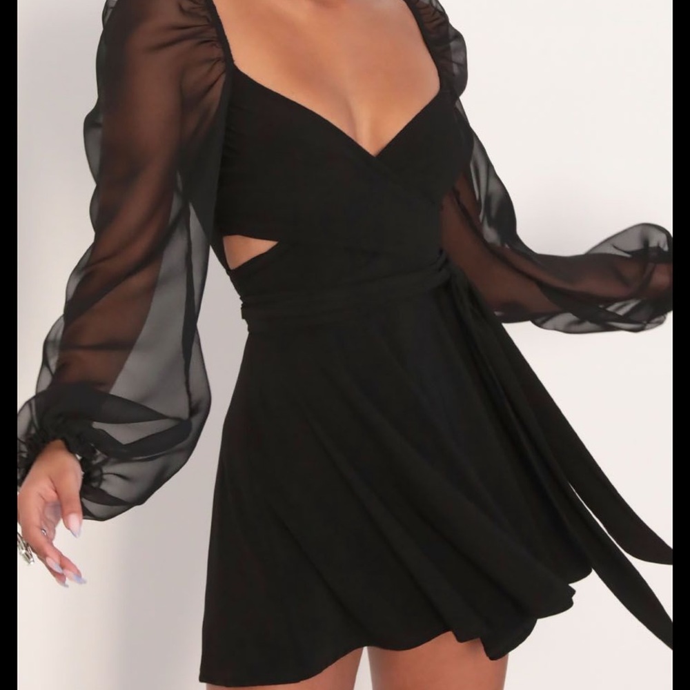 Lucy in the Sky black wrap dress